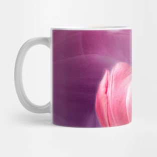 Pink Tulip with purple background Mug